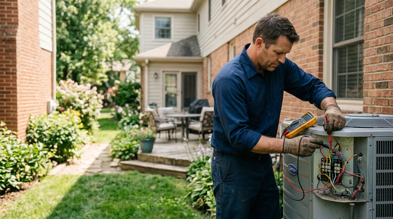 HVAC technician working near Walled Lake, MI